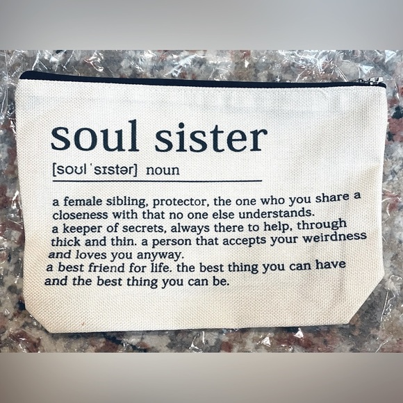 Kara and Kate Handbags - Soul Sister canvas zipper pouch